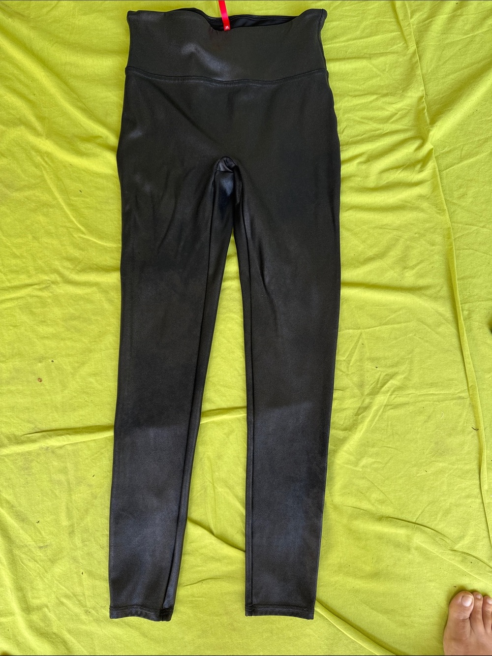 SPANX Black High-Waist Faux-Leather Leggings